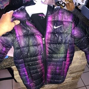 Nike girls size 5-6 Galaxy print coat.